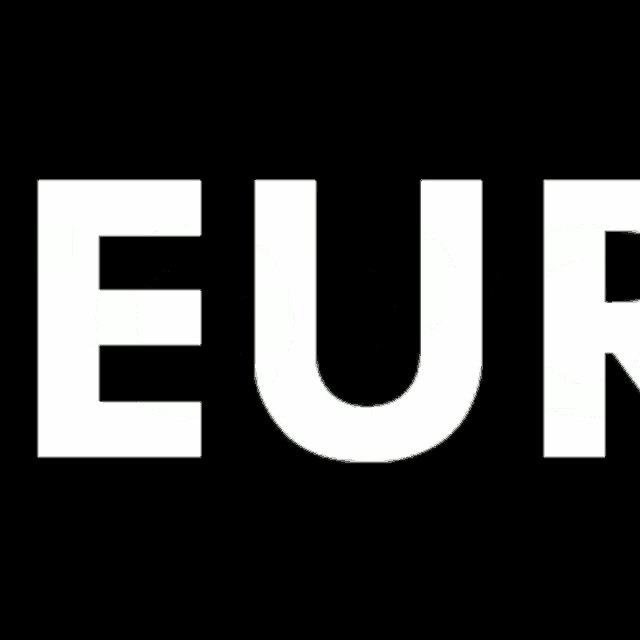 the word eur is written in white on a black background