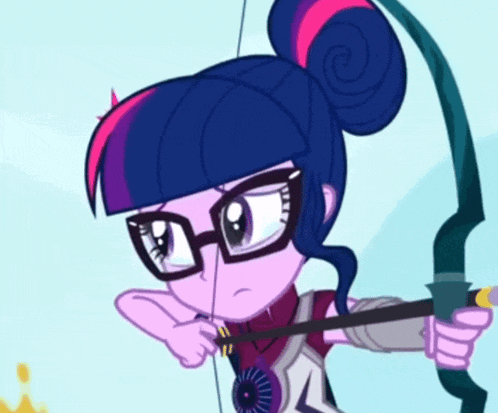 twilight sparkle from my little pony equestria girls holding a bow and arrow