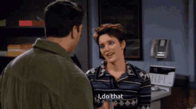 a woman says i do that in front of a man
