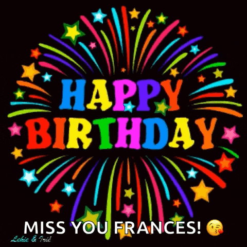 a colorful fireworks display with the words happy birthday