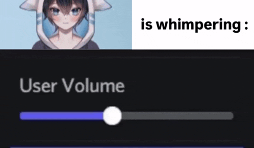 a picture of a girl next to a slider that says " user volume "