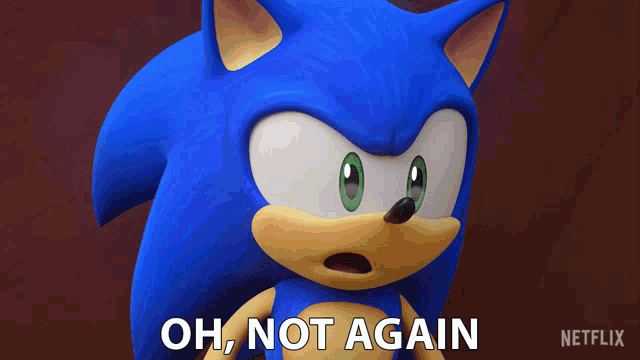 sonic the hedgehog says oh not again in a netflix ad