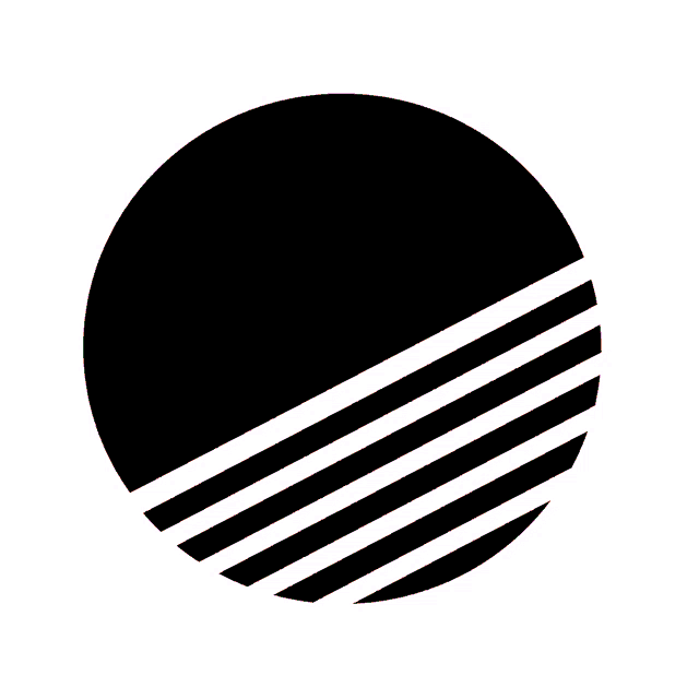 a white circle with black stripes on it