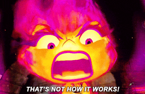 a cartoon character says that 's not how it works !