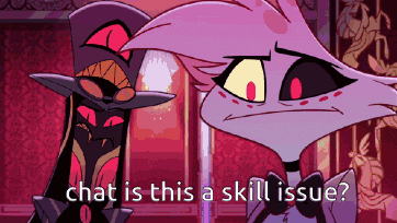 a cartoon character says " chat is this a skill issue " next to another character