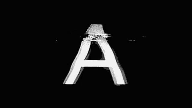 a black and white image of a letter a on a black background