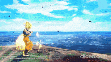 a screenshot of a video game with the words instant transmission kamehameha ultimate