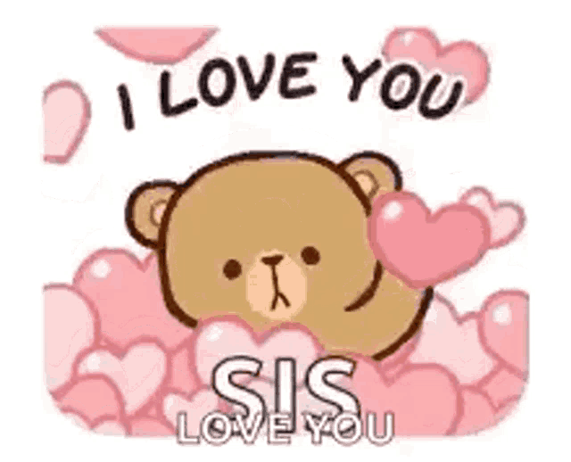 a teddy bear is holding a heart in a pile of pink hearts .