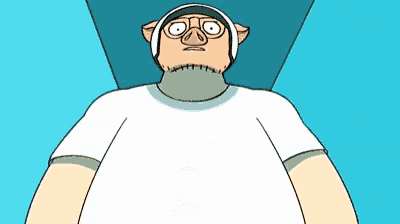 a cartoon character wearing a turtleneck and headphones