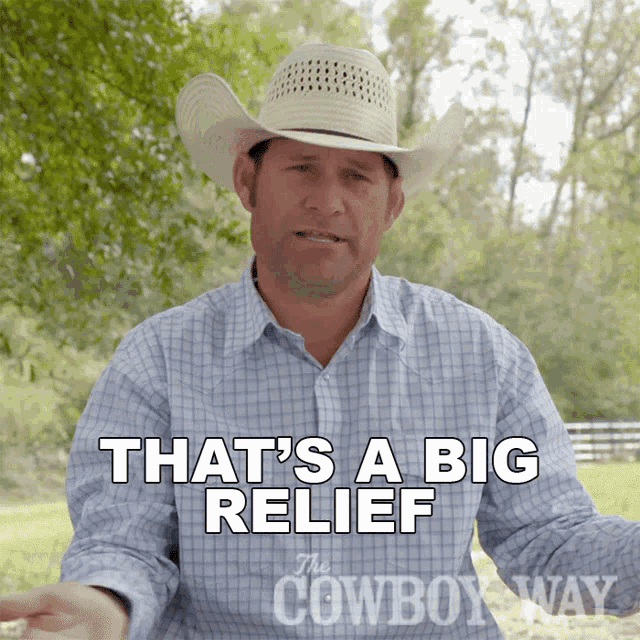 Thats A Big Relief Booger Brown GIF - Thats A Big Relief Booger Brown The Cowboy Way GIFs