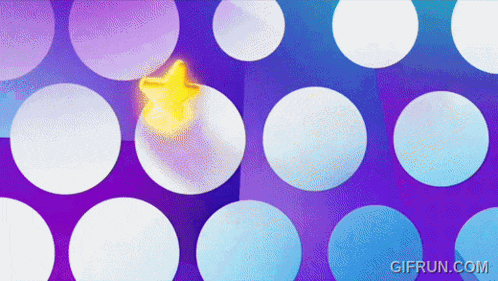 a gif from gifrun.com shows a purple and blue background with white circles and a yellow star