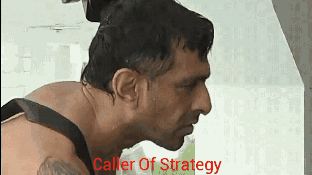 a man with the word caller of strategy written on his face
