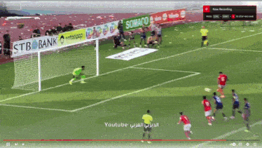a video of a soccer game is being recorded on youtube