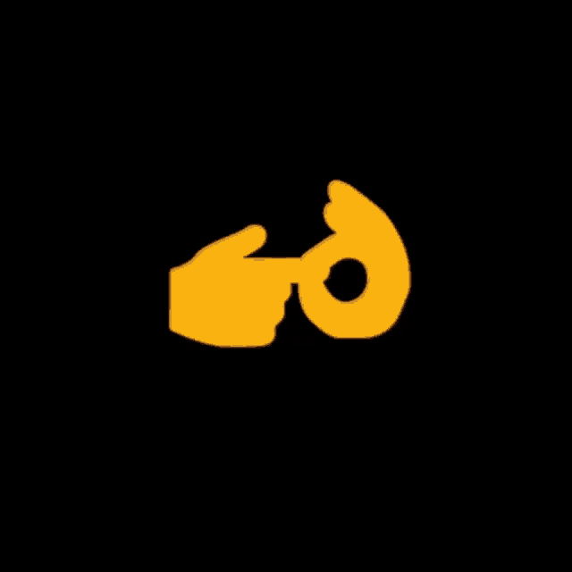 a yellow hand making an o on a black background