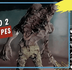 a picture of a zombie with a sign that says 02 pes on it