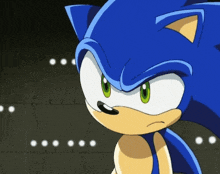 a close up of a sonic the hedgehog cartoon character