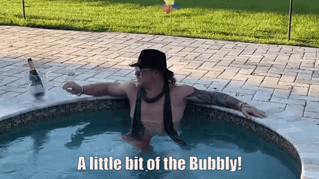 Jericho A Little Bit Of The Bubbly Wine GIF - Jericho A Little Bit Of The Bubbly Wine Pool GIFs