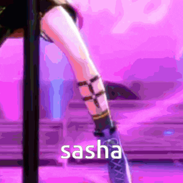 a picture of a girl with the name sasha on it