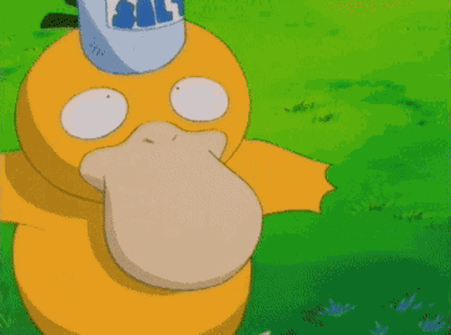 a cartoon duck wearing a hat that says sal