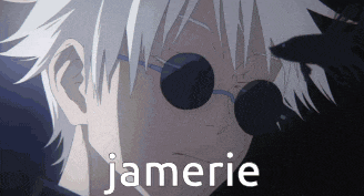 a close up of a person 's face with the name jamerie written on the bottom
