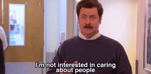 Ron Swanson Philosophy GIF - Dont Give A Fuck Dgaf Parks And Recreation GIFs