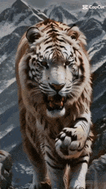 a painting of a tiger with the caption cap cut
