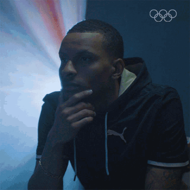 Thinking Andre De Grasse GIF - Thinking Andre De Grasse International Olympic Committee GIFs