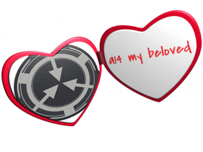 a heart shaped mirror that says " all my beloved " on it