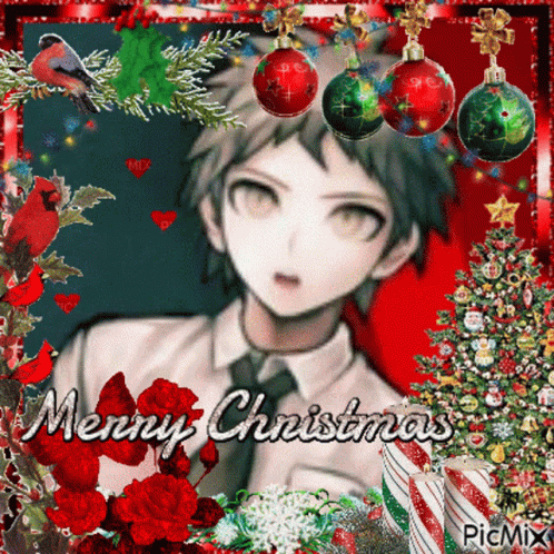 Hajime Hinata Danganronpa GIF - Hajime Hinata Danganronpa Merry Christmas GIFs