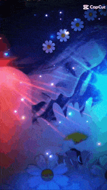 a painting of a woman surrounded by flowers with the caption cop cut
