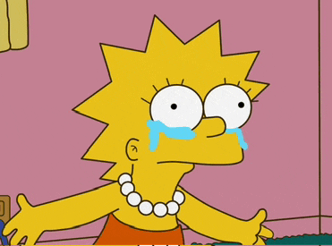 a cartoon character with a tear coming out of her eye