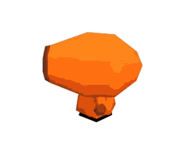 a low poly character from south park is wearing an orange hoodie and standing on a white background .