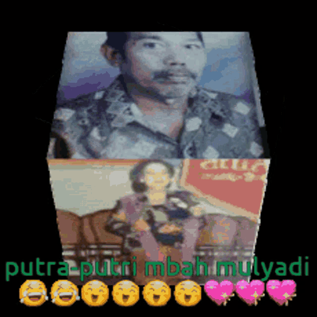 a picture of a man and a woman with the words putra putri mbah mulyadi below