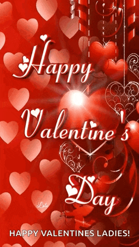 a valentine 's day greeting card with red hearts and the words " happy valentine 's day "