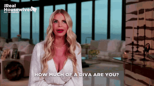 a woman says how much of a diva are you in a living room