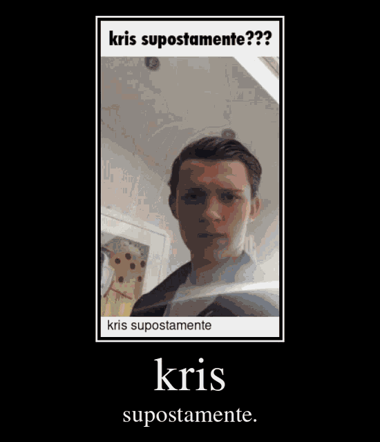 a picture of a man with his fist in the air and the words kris supontamente