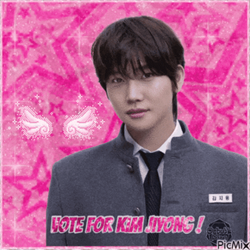 a picture of a man with the words vote for kim jiyong written on it
