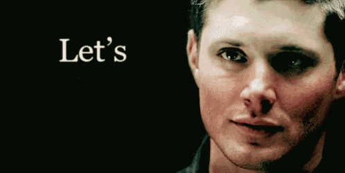 a close up of a man 's face with the words let 's get started above him