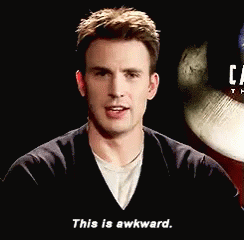 Droppin The Awks GIF - Captain America Chris Evans This Is Awkward GIFs