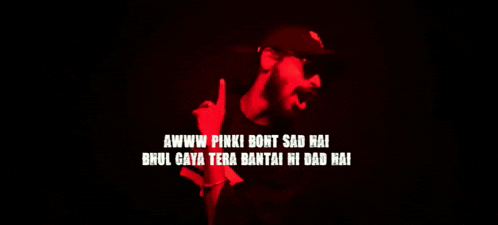 a man wearing sunglasses and a hat says awww pinki boht sad hai brul gaya tera bantal ri dad hai