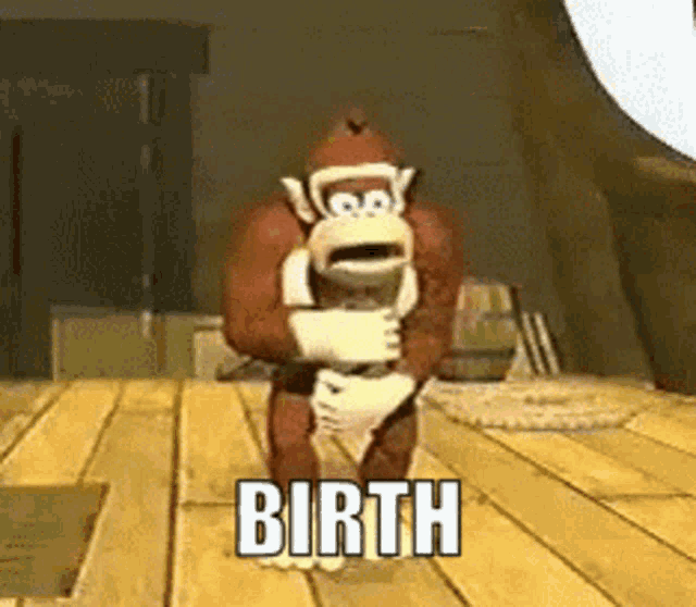 Donkey Kong Birth GIF - Donkey Kong Birth Birthday GIFs