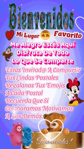 a sign that says bienvenidos mi lugar favorito on it