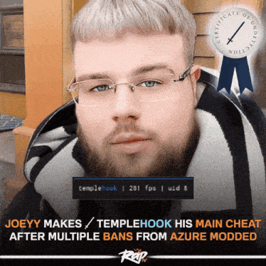 joeyy makes templehook his main cheat after multiple bans from azure