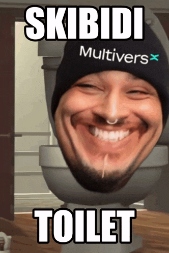 a man wearing a black hat with the word multivers on it