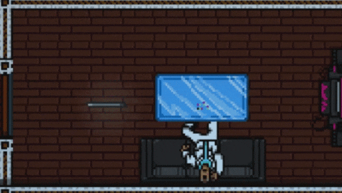 a pixel art of a man in a lab coat