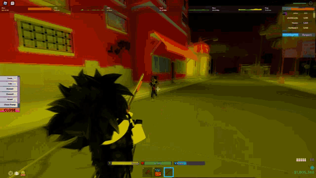 a screenshot of a video game with a close button on the bottom left