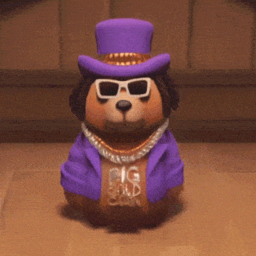 a teddy bear wearing a top hat and sunglasses has a shirt that says big gold chain
