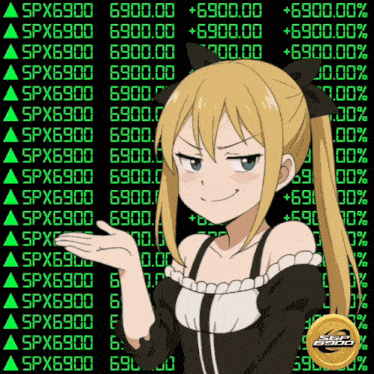 a girl is standing in front of a screen that says spx69000