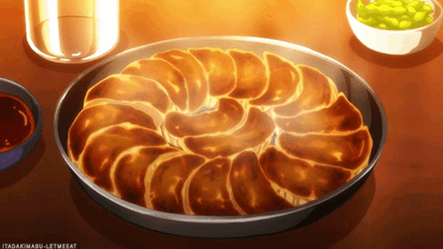 a drawing of a plate of food with the words itadakimaru-letmeeat below it