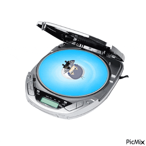 a picture of a cd player with a picture of a person on it